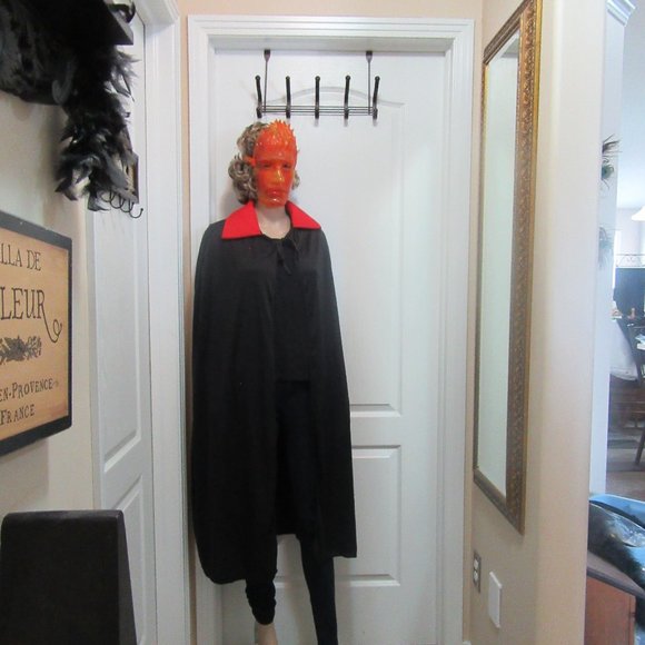 Flame Man Costume Mask & Cape - Picture 1 of 5
